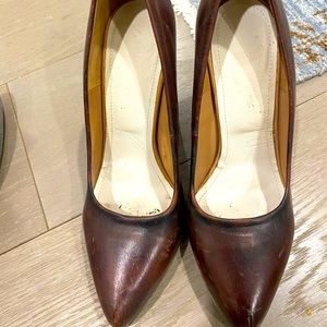 maison margiela brown leather pumps